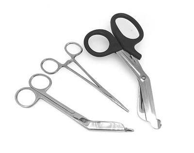 SURGICAL ONLINE Black EMT/Paramedic Tools with Medical Bandage Scissors and Shears Including Lister Scissors, and A Hemostat Clamp Ideal Gift for Paramedics, EMT, Firefighter, Police and Nurse