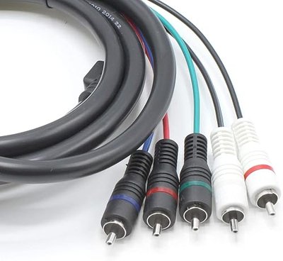 THE CIMPLE CO 5-Part RCA Component Video and Audio Cable 6 FT - YPbPr Component TV Cable with Audio Composite for 480i, 480p, 720p, and 1080i - A/V RGB Cord - 6 Feet (1.8 Meters), 1 Pack