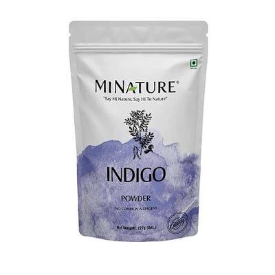 Mi Nature Indigo Leaf Powder 227g (8oz) |Pure Herbal Tint for Dark Hair Color | Natural Tinctoria Powder (Indigofera Tinctoria)