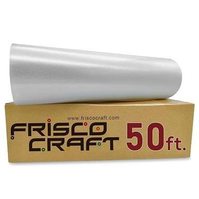 Frisco Craft Clear Transfer Tape for Vinyl Roll – Medium Tack Smooth Transfer Lay Flat Application Tape for Decals, Cricut, Letters, Signs Stickers, Clear Contact Paper for Permanent Vinyl 12" x 50 Ft