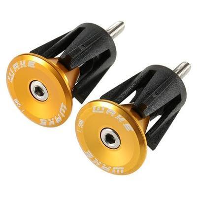 WAKE Bar End Plugs Handlebar End Caps Bike Handlebar Plugs for Most Bicycle, Mountain Bike, Road Bike, MTB, BMX (2 Counts, Rubber Sponge Aluminum, Black/Red/Gold/Blue/Gray)