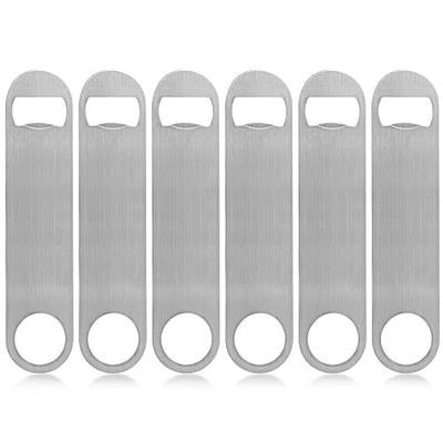 KISEER Heavy Duty Stainless Steel Flat Bottle Opener, 6 Pack Beer Bottle Opener for Kitchen, Bar or Restaurant