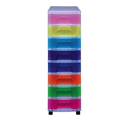 Really Useful Box Tower Drawer 8 Drawers Clear Rainbow