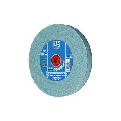 PFERD Vitrified Bench Grinding Wheel – Carbide, 8" Diameter, 1" Thick, 1-1/4" Arbor, 120 Grit, Silicon Carbide, for Carbide Tool Sharpening and Grinding - Part 61796