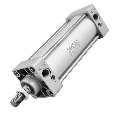 Heschen Tie-Rod Pneumatic Air Cylinder, SC 63-125, 63mm Bore, 125mm Stroke, PT 3/8 Port, Double Acting, Adjustable Cushion, Self-Lubricating Actuator for Industrial & Woodworking