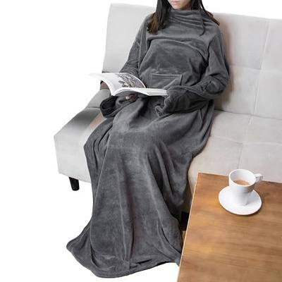PAVILIA Wearable Blanket with Sleeves for Adult Women Men, Cozy Fleece Warm Wrap Throw with Arms, Gifts for Christmas, Wife