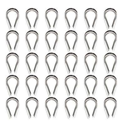 M3 304 Stainless Steel 3/32 Inch - 1/8 Inch Diameter Wire Rope Cable Thimbles Rigging, 30 Pieces