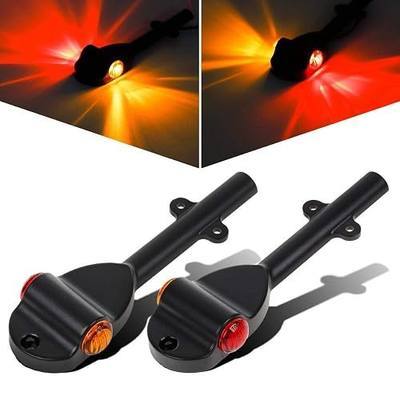 Partsam 2Pcs RED AMBER LED Trailer Fender Lights Bullet LED Clearance Marker Light Left Right Amber Front Red Rear, DOT Compliant
