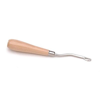 Darice 39022 Latch Hook Tool: Bent, Wooden Handle, 6.5", Beige
