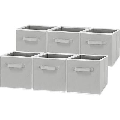Simple Houseware 11-Inch Foldable Cube Storage Bins, Gray, 6-Pack | Lightweight & Durable Structure Fabric Cubes Organizer for Closet or Shelves