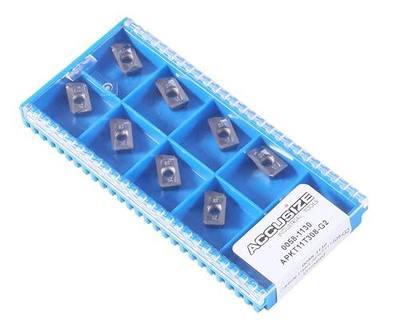 Accusize Industrial Tools APKT11T308-LH Carbide Inserts for Machining Aluminum, 10 Pc Set, 0058-1130x10 | APKT11T308-G2 for Cutting Aluminum, APKT11T308-G2 Carbide Inserts for Machining Aluminum, 10 Pc Set