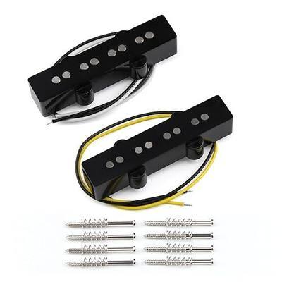FLEOR Alnico 5 J Bass Pickups Neck & Bridge Pickup Set for 4 Strings J Bass Guitar Pickup Part