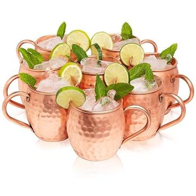 Kitchen Science Premium Hammered Copper Moscow Mule Mugs Set of 8 | Food-Grade Lacquer Coating | Thick-Wall Cocktail Cups | Ideal for Restaurants, Bars, Parties, Events, Cocktails, Beer & Gifting