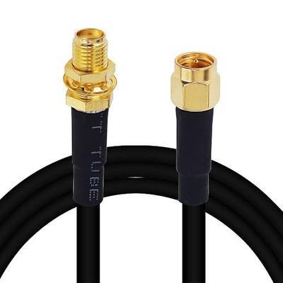 onelinkmore RG58 SMA Male to Female Extension Cable 6.5ft, 50 Ohm Copper | Low loss jumper for 4G 5G LTE gateway, ham, WiFi antenna, Helium miner, SDR, ADS-B