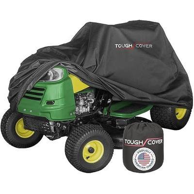 Tough Cover 600D Riding Lawn Mower Cover - Up to 54 in Deck, Black - Waterproof Protection for Zero Turn Mower - UV & Dust Shield for Lawn Tractor - Compact Storage for Tractor Accessories