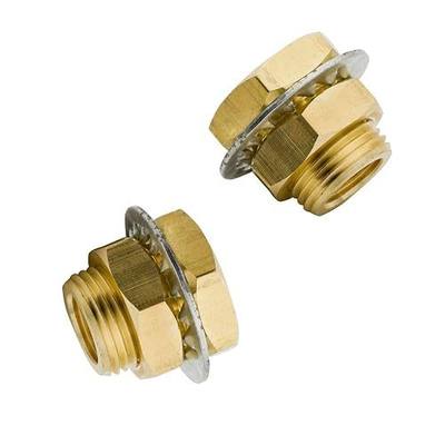 Brass Bulkhead Fitting 1/4" NPT Female Bulk head Pipe Fitting Bulkhead Coupling(3/4-16UNF) 0.98" Male, 15/16" Length (Pack of 2)