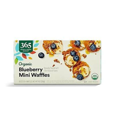 365 Everyday Value, Organic Blueberry Mini Waffles, 8 ct, (Frozen)