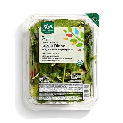 Whole Foods Market, Organic 50-50 Blend Baby Spinach & Spring Mix, 5 oz