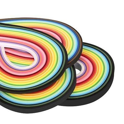 36 Colors Quilling Paper Strips Kit 720 Strips, Length 54cm Width 3mm 5mm 7mm 10mm(4 Packs)
