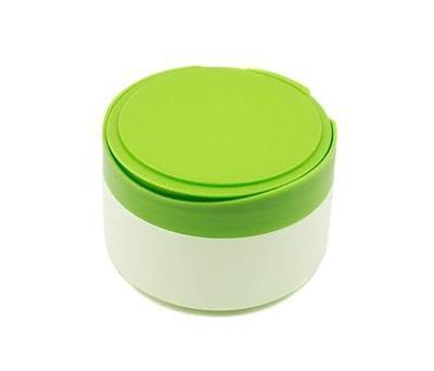Green Plastic Empty Portable Baby Skin Care After-Bath Powder Puff Talcum Powder Case Container Dispensor Make-up Loose Powder Box Holder Bottle Container Travel Kit with Powder Puff and Sifter