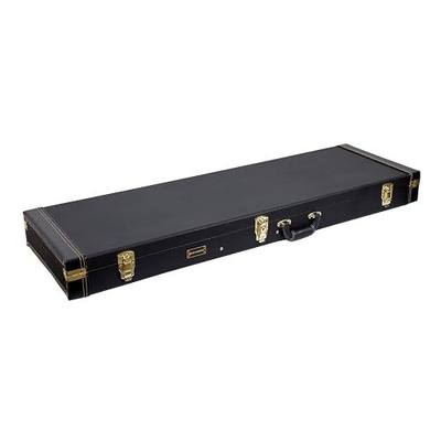 Crossrock Electric Bass Guitar Case- Sponge Lining, Metal Feet, Storage Space-Black (CRW600BBK)