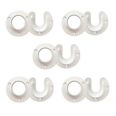 Design House Closet Rod Brackets, Fits Standard Closet Rods, Durable, White, 5-Pack Closet Rod Support Sockets, 2.75 in. Diameter x 0.88 in.W, 182717