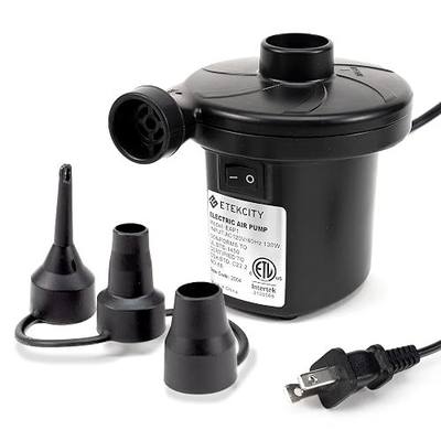 Etekcity Air Pump for Inflatables, Portable Electric Air Mattress Pump, Quick-Fill Perfect Inflator/Deflator for Couch, Blow up Pool Floats Raft Bed Boat Toy with Nozzles, 110-120V, Black