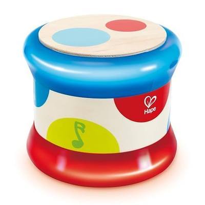 Hape Baby Drum | Colorful Rolling Drum Musical Instrument Toy for Toddlers, Rhythm & Sound Learning, Battery Powered (E0333)