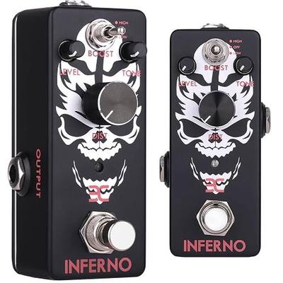 EX Inferno Death Metal Distortion Guitar Pedal, High-Gain Electric Guitar Effects Mini Pedal, with 3-Mode Boost Switch, True Bypass