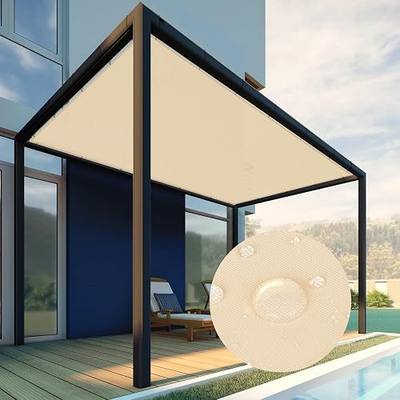 Patio Paradise 11' x 11' Waterproof Sun Shade Sail Rectangle Shade Cloth with Grommets, 260 GSM Patio Canopy Awning 95% UV Block for Backyard Deck Pergola Replacement Cover, Beige, Customized