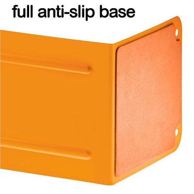 Acrimet Bookends for Shelves, Non-Skid Book Holder, Heavy Duty Book Stopper, Steel Metal Book Ends Storage for Home, Library, 6 7/8" H x 4" W x 4 1/2" D (Orange) (1 Pair / 2 Pieces)