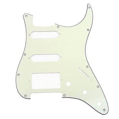 Musiclily 11 Holes HSS Guitar Pickguard Plate for Fender US/Mexico Standard Stratocaster Strat ST Modern Style, 3Ply Ivory