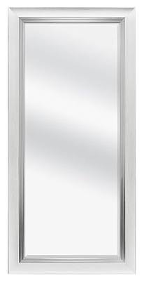 MCS Silver Beveled (66901) White Woodgrain Leaner Mirror