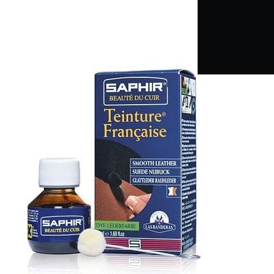 Saphir Teinture Française Leather Dye 50ml – Professional Dye for Recoloring Smooth Leather, Suede and Nubuck - Black