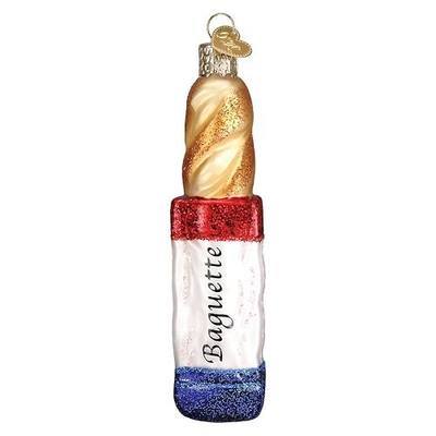 Old World Christmas Baguette Glass Blown Ornament for Christmas Tree, Handcrafted Holiday Decoration, Food Collection