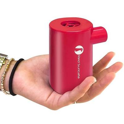 Red Suricata Rechargeable Air Pump – Mini Electric Air Pump for Inflatables – Air Mattress Pump – USB Battery Powered & Operated Portable Air Pump for Air Sofa, Pool Float & Airbed (NOT for Balloons)
