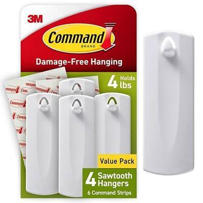 Command Sawtooth Picture Hangers, 4 Frame Hangers and 6 Command Strips, Damage-Free Hanging Sawtooth Frames, No Tools Wall Hook for Home Decor, Holds up to 4 lb