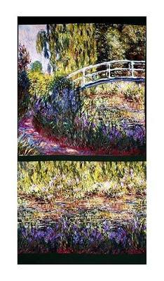 Kaufman Claude Monet Digital Prints Garden 24" Panel Garden, Fabric by the Yard