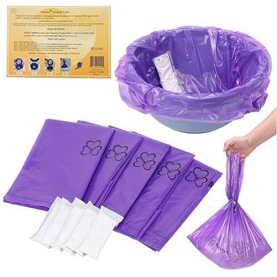 Commode Liners 60 Pack with Absorbent Powder Packs