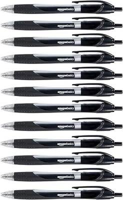 Amazon Basics Retractable Gel Ink Pens for Note-Taking and Office Writing, Fine Point 0.7mm, Smooth Writing, Black, 12-Pack