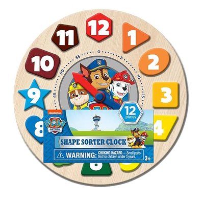 Paw Patrol Shape Sorter Clock (12 piece)