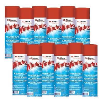 SC Johnson Professional WINDEX Aerosol Foaming Glass Surface Cleaner, White, 19.7 Fl Oz, 12 per Carton, (Pack of 12)