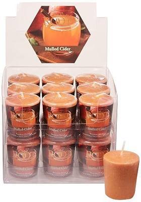 Root Candles Fall Scented Votive Candles Beeswax Blend Premium Handcrafted 20-Hour Votives, 18-Count, Mulled Cider