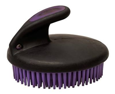 Weaver Equine Palm-Held Fine Curry with Small Rubber Bristles, Purple/Black