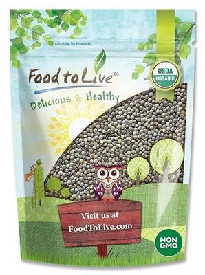 Food to Live Organic French Green Lentils, 3 Pounds – Non-GMO, Whole Dry Beans, Raw, Sproutable, Vegan, Kosher, Bulk. Rich in Folate, Fiber, and Plant-Based Protein. Great for Soups, Chili and Curries