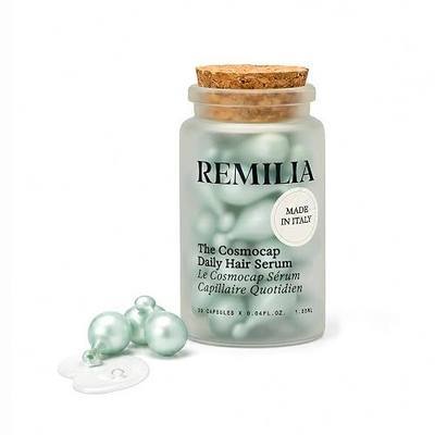 Remilia The Cosmocap Daily Hair Serum with Pro-Vitamin B5, Silk Protein & Keratin Amino Acids -Lightweight Capsules for Smoothness, Shine & Frizz Control - Salon-Inspired Daily Care - 30 Capsules