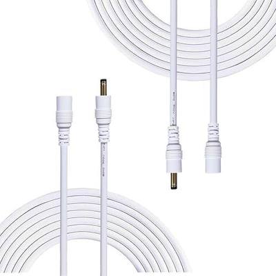 2pcs 3m/9.84Feet DC Power Adapter Extension Cable, 1.35mm x 3.5mm Male to Female Jack DC 5V Power Plug Extension Cord for CCTV Security Camera etc. - White