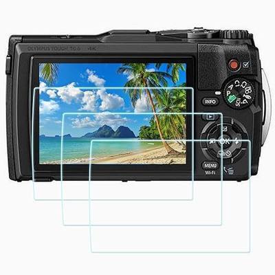 PCTC TG-7 Screen Protector Compatible with Olympus TG-7 TG-6 TG-5 TG-4 Red Underwater Camera, 0.3mm 9H Hardness TG7 TG6 TG5 TG4 Tempered Glass Screen Cover (3 Packs) Easy to Install