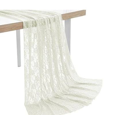 MDS® Pack of 10 Yard Lace Fabric 44" Wide, Floral Pattern Soft Rachelle Lace Trim Multipurpose Material for Sewing, Wedding Décor, Dresses, Crafts, Table Decorations & DIY Projects - Ivory