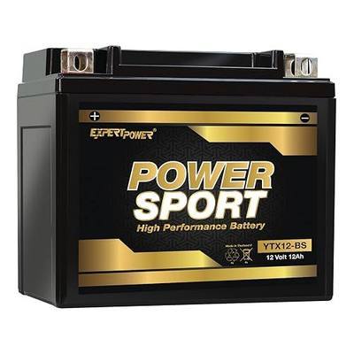 ExpertPower YTX12-BS AGM Motorcycle Battery 12V 12Ah Powersports ATV Battery - Sealed Lead Acid, Maintenance-Free for Motorcycles & UTVs, Recon, Scrambler, Mongoose, People 250